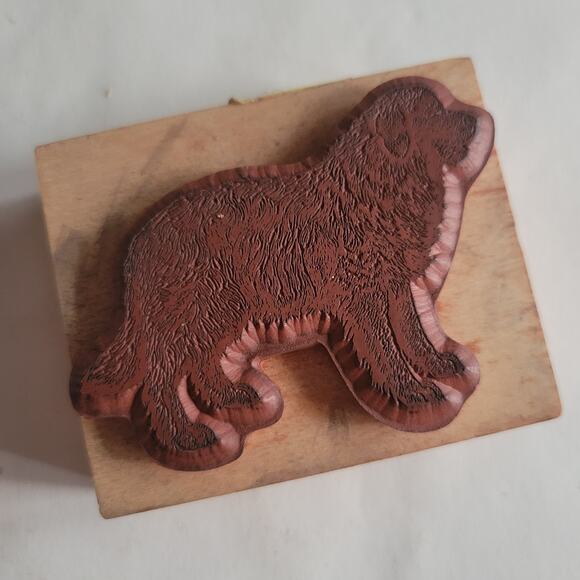 Vintage 1993 Rubber Stamp Retriever Dog Realistic Mounted - Picture 3 of 4